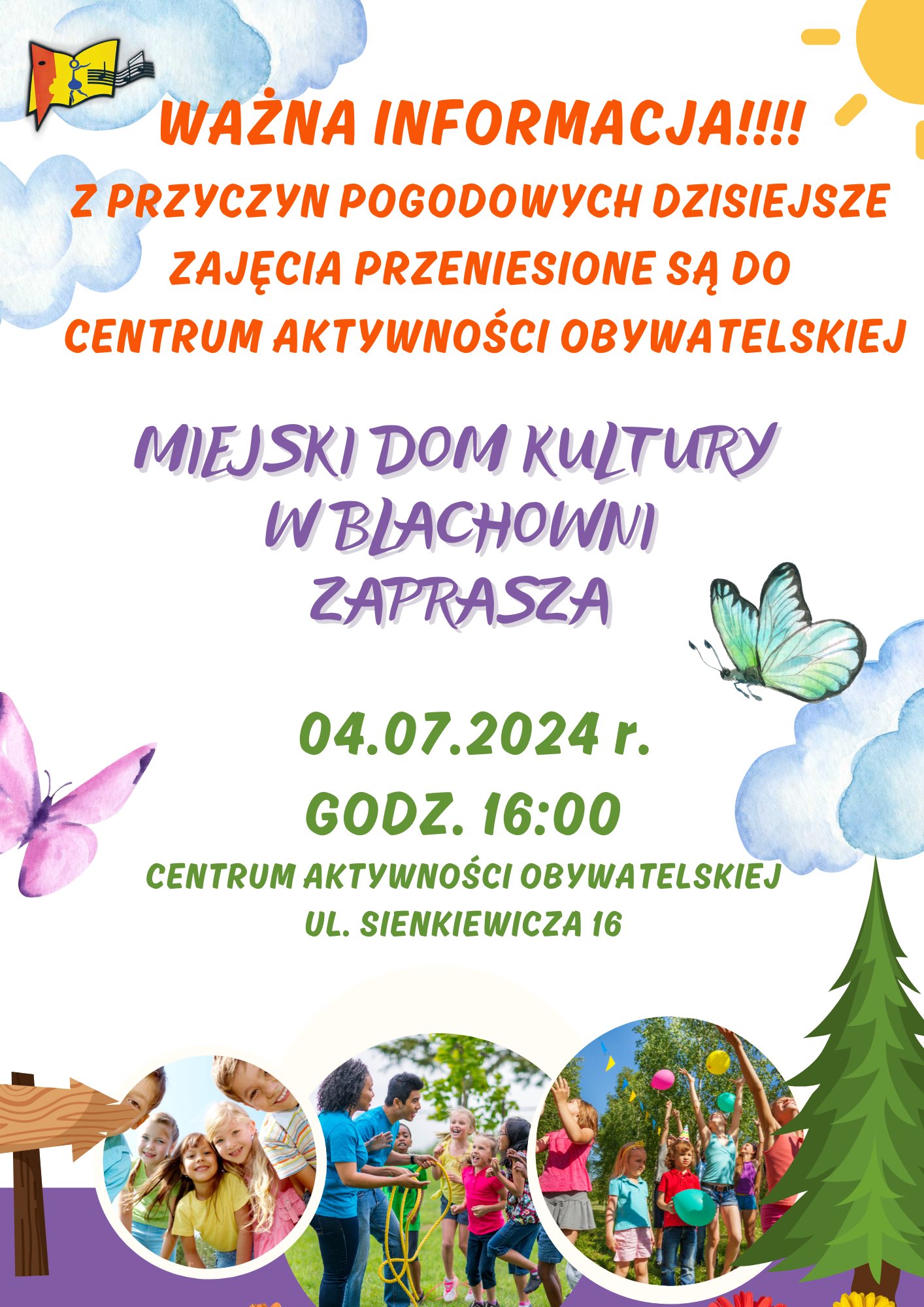 Ważna informacja zajęcia w CAO