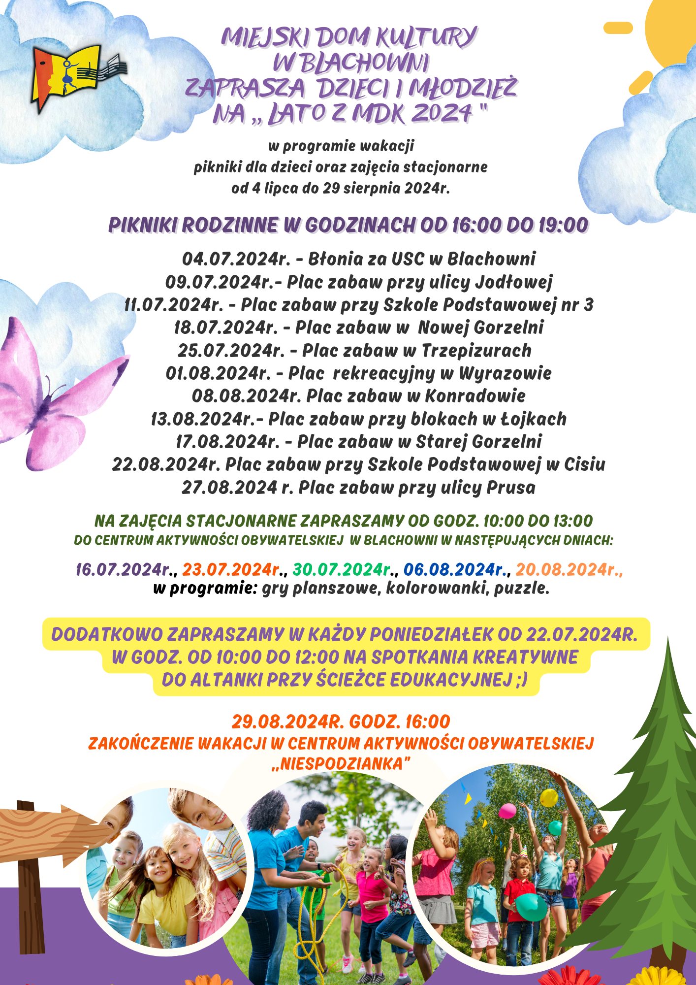 zapraszamy na zajęcia wakacyjne już od 4 lipca 2024